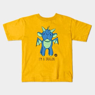 i'm a dragon - blue one Kids T-Shirt